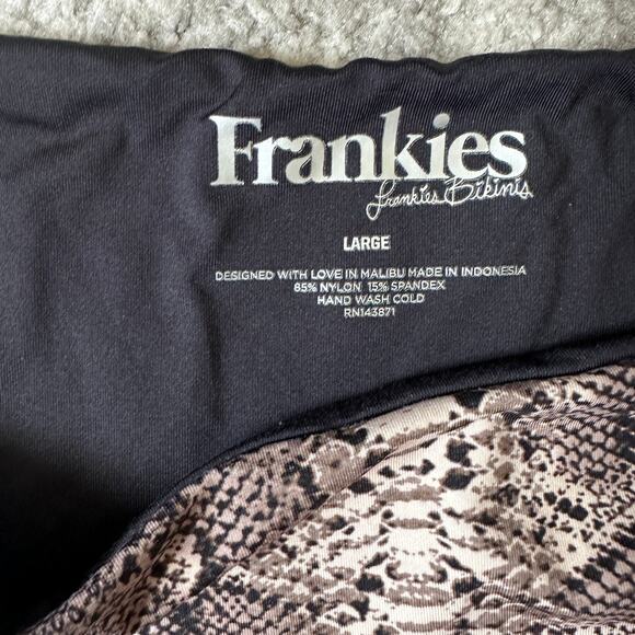 FRANKIES BIKINIS | Stormy Bottoms Snake Print Bikini Bottoms | Size Large - Picture 3 of 4